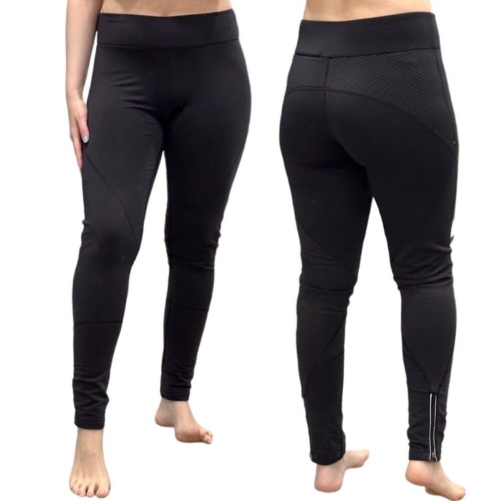 Smartwool Merino Blend Active Fleece Running Tight Leggings Ankle Zips Size M